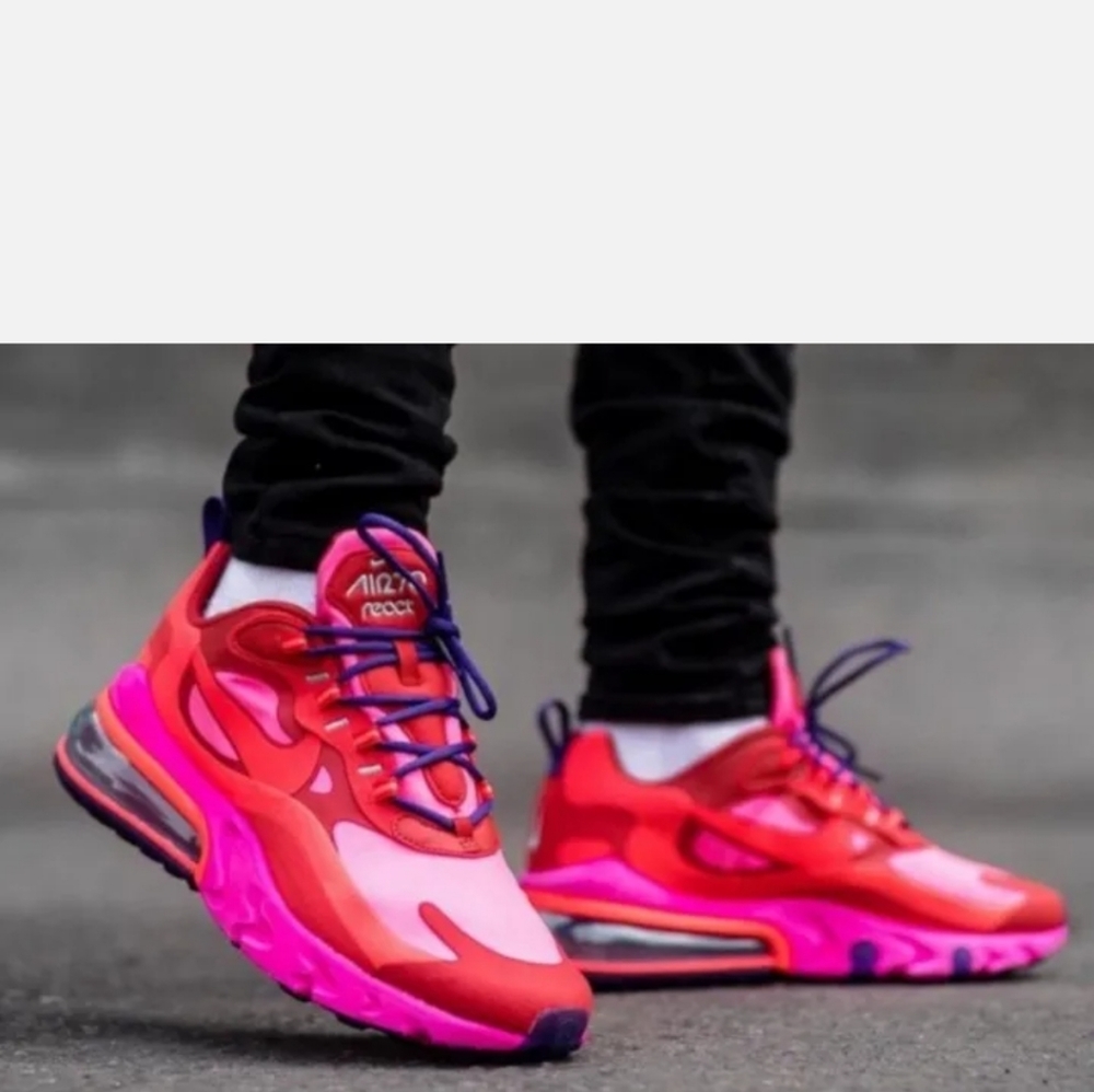 Nike Air Max 270 React AT6174-600  "Electronic Music" Red/CrimsonWomen's sz 6